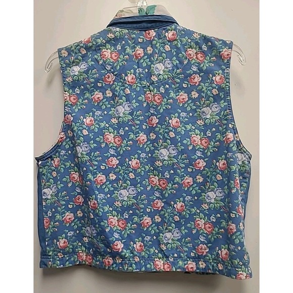Vtg Koret City Blues denim floral trim vest Women's size M - Picture 5 of 9
